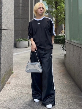 「アイテム（スウェットパンツ）」を使った、Kncnさん（メンズ・181cm）の夏コーディネート
