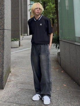 「アイテム（ポロシャツ）」を使った、Kncnさん（メンズ・181cm）の夏コーディネート