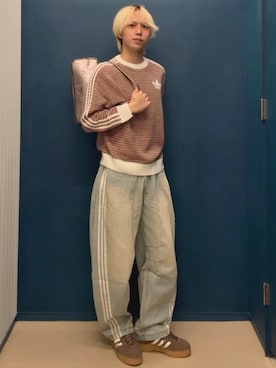 「アイテム（スウェット）」を使った、Kncnさん（メンズ・181cm・20代）の冬コーディネート