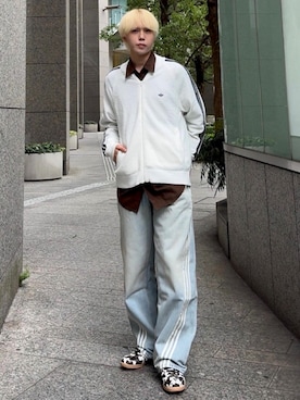 「アイテム（ジャージ）」を使った、Kncnさん（メンズ・181cm）の秋コーディネート