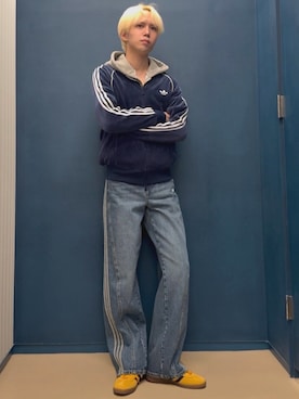 「アイテム（ジャージ）」を使った、Kncnさん（メンズ・181cm）の秋コーディネート