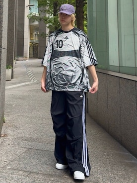 「アイテム（スウェットパンツ）」を使った、Kncnさん（メンズ・181cm）の夏コーディネート