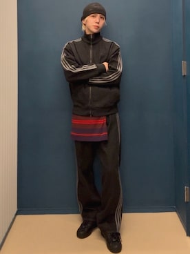 「アイテム（ジャージ）」を使った、Kncnさん（メンズ・181cm）の冬コーディネート