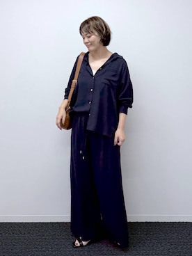 「Elura（エルーラ）のソフトレザーミニボストン/327314（ハンドバッグ）」を使った、maturi0108さん（レディース・164cm・40代）の夏コーディネート