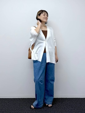 「Elura（エルーラ）のソフトレザーミニボストン/327314（ハンドバッグ）」を使った、maturi0108さん（レディース・164cm・40代）の夏コーディネート