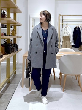 「アイテム（ピーコート）」を使った、maturi0108さん（レディース・164cm）の秋コーディネート