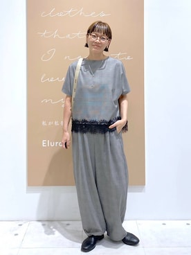 「Elura（エルーラ）のバケツドッキングバッグ/1047984（ショルダーバッグ、ベージュ系）」を使った、maturi0108さん（レディース・164cm）の秋コーディネート