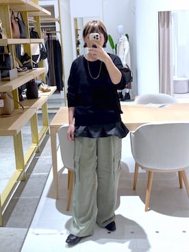 「アイテム（カーゴパンツ）」を使った、maturi0108さん（レディース・164cm・40代）の秋コーディネート