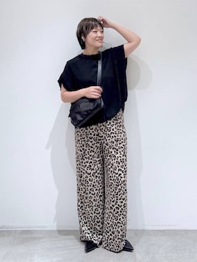 「Elura（エルーラ）のサラサラリラクシーワイドパンツ＜低身長サイズあり＞/321521（その他パンツ）」を使った、maturi0108さん（レディース・164cm・40代）の夏コーディネート