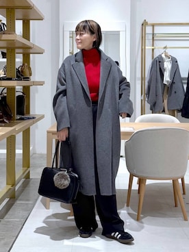 「体型カバー」｜「アイテム（チェスターコート）」を使った、maturi0108さん（レディース・164cm）の冬コーディネート