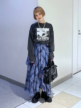 「アイテム（ボストンバッグ）」を使った、JS_yoccoさん（レディース・155cm）の夏コーディネート