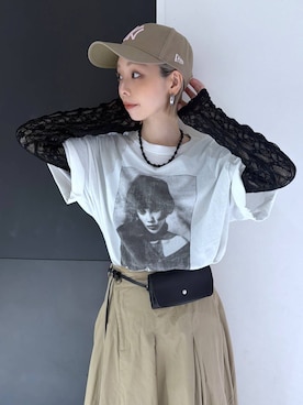 「JEANASIS（ジーナシス）のアイテム（Tシャツ/カットソー）」を使った、JS_yoccoさん（レディース・155cm）の春コーディネート