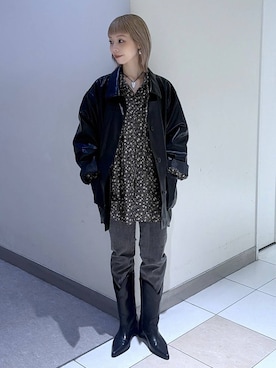 「アイテム（チュニック、ブラック系）」を使った、JS_yoccoさん（レディース・155cm）の秋コーディネート
