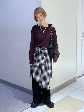 「アイテム（チノパンツ）」を使った、JS_yoccoさん（レディース・155cm）の秋コーディネート