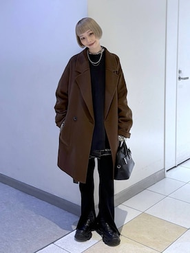 「アイテム（ピーコート）」を使った、JS_yoccoさん（レディース・155cm）の秋コーディネート