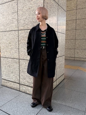 「アイテム（ステンカラーコート）」を使った、JS_yoccoさん（レディース・155cm）の秋コーディネート