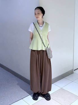 「JEANASIS（ジーナシス）のアイテム（Tシャツ/カットソー）」を使った、JS_yoccoさん（レディース・155cm）の春コーディネート