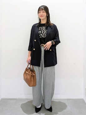 「アイテム（スウェットパンツ）」を使った、suzuyuuさん（レディース・159cm・40代）の秋コーディネート