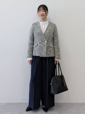 「アイテム（スラックス）」を使った、suzuyuuさん（レディース・159cm・40代）の冬コーディネート