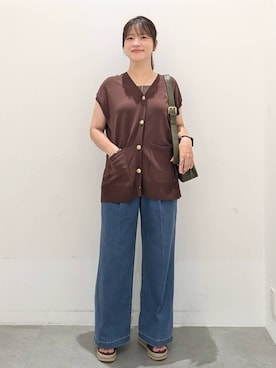 「アイテム（タンクトップ）」を使った、suzuyuuさん（レディース・159cm・40代）の夏コーディネート