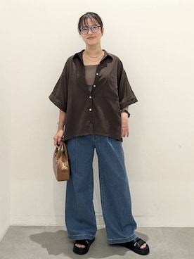 「Elura（エルーラ）のアイテム（サンダル）」を使った、suzuyuuさん（レディース・159cm）の夏コーディネート