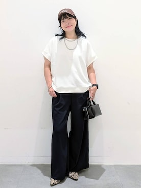 「アイテム（キャップ）」を使った、suzuyuuさん（レディース・159cm・40代）の夏コーディネート