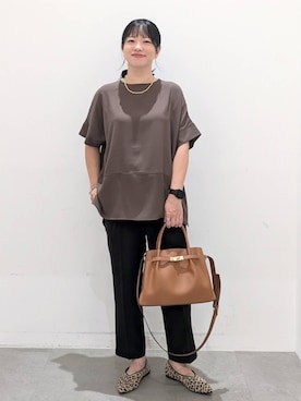 「アイテム（ブラウン系）」を使った、suzuyuuさん（レディース・159cm）の夏コーディネート