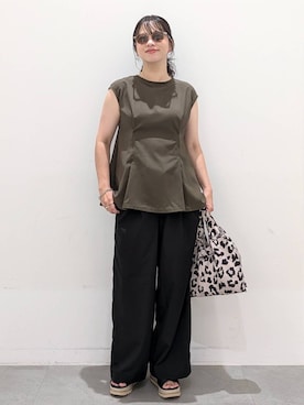 「アイテム（エコバッグ/サブバッグ）」を使った、suzuyuuさん（レディース・159cm）の夏コーディネート