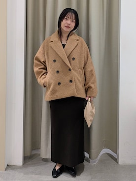 「アイテム（ピーコート）」を使った、suzuyuuさん（レディース・159cm）の冬コーディネート