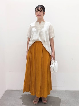 「Elura（エルーラ）のアイテム（サンダル）」を使った、suzuyuuさん（レディース・159cm）の夏コーディネート