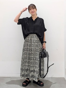 「Elura（エルーラ）のアイテム（スカート）」を使った、suzuyuuさん（レディース・159cm）の夏コーディネート