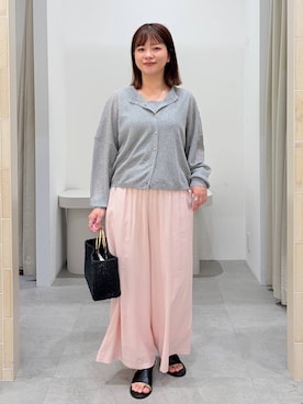 「Elura（エルーラ）の≪COTTO/コット≫リングカゴBAG/646466（トートバッグ、ブラック系）」を使った、suzuyuuさん（レディース・159cm）の春コーディネート
