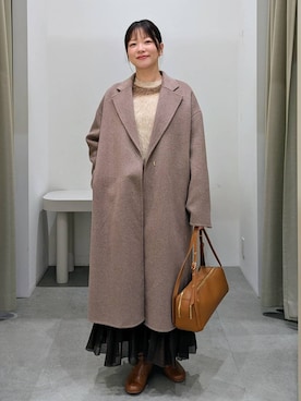 「アイテム（チェスターコート）」を使った、suzuyuuさん（レディース・159cm・40代）の冬コーディネート