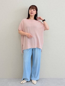 「Elura（エルーラ）のグルカパンプス/637045（パンプス、ホワイト系）」を使った、suzuyuuさん（レディース・159cm）の夏コーディネート