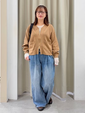 「Elura（エルーラ）のストレッチレースプルオーバー/1067912（Tシャツ/カットソー、ホワイト系）」を使った、suzuyuuさん（レディース・159cm）の秋コーディネート