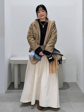 「アイテム（マフラー）」を使った、suzuyuuさん（レディース・159cm・40代）の秋コーディネート