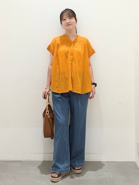 「Elura（エルーラ）のアイテム（サンダル）」を使った、suzuyuuさん（レディース・159cm）の夏コーディネート