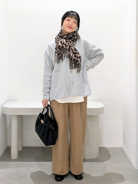 「アイテム（ストール/ショール）」を使った、suzuyuuさん（レディース・159cm・40代）の秋コーディネート