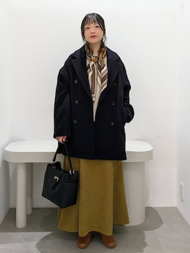 「アイテム（ピーコート）」を使った、suzuyuuさん（レディース・159cm）の秋コーディネート