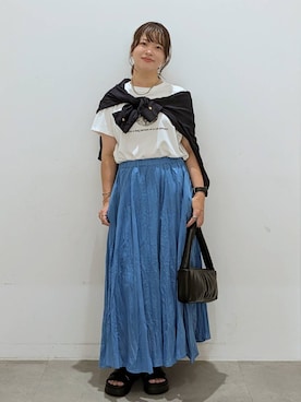 「Elura（エルーラ）のアイテム（サンダル）」を使った、suzuyuuさん（レディース・159cm）の夏コーディネート
