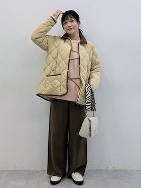 「アイテム（ダウンジャケット/コート）」を使った、suzuyuuさん（レディース・159cm・40代）の秋コーディネート