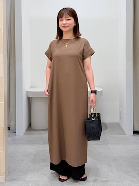 「Elura（エルーラ）のマンテルチェーンコインネックレス/591816（ネックレス、ゴールド系）」を使った、suzuyuuさん（レディース・159cm）の春コーディネート