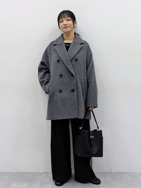 「アイテム（ピーコート）」を使った、suzuyuuさん（レディース・159cm）の秋コーディネート