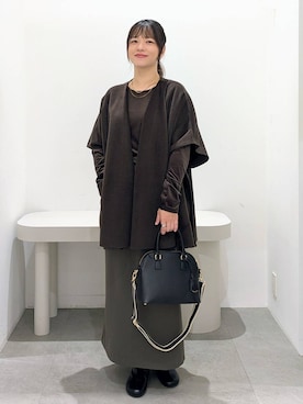 「アイテム（ポンチョ）」を使った、suzuyuuさん（レディース・159cm）の秋コーディネート