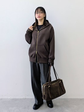 「アイテム（ボストンバッグ）」を使った、suzuyuuさん（レディース・159cm・40代）の冬コーディネート