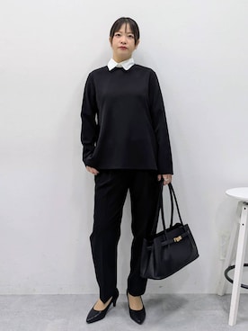 「アイテム（スラックス）」を使った、suzuyuuさん（レディース・159cm・40代）の冬コーディネート