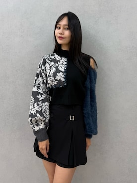 「MURUA（ムルーア）のアイテム（パンツ）」を使った、ELENさん（レディース・166cm）の秋コーディネート