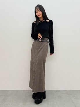 「MURUA（ムルーア）のアイテム（スカート）」を使った、ELENさん（レディース・166cm）の秋コーディネート