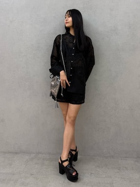 「MURUA（ムルーア）のアイテム」を使った、ELENさん（レディース・166cm）の春コーディネート