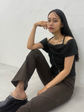 「MURUA（ムルーア）のアイテム（その他シューズ）」を使った、ELENさん（レディース・166cm）の夏コーディネート